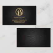 Real Anwesen | Black Tiling | Goldenes Symbol Terminkarte (Vorne/Hinten)