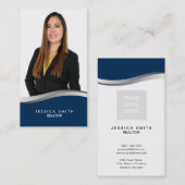 Real Anwesen Blau mit Silberverschleißkarte Visitenkarte (Vorne/Hinten)