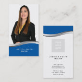 Real Anwesen Blue und Silver Swoosh Visitenkarte (Vorne/Hinten)