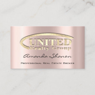  Real Anwesen Broker Agent Rose Gold Logo Custom B Visitenkarte