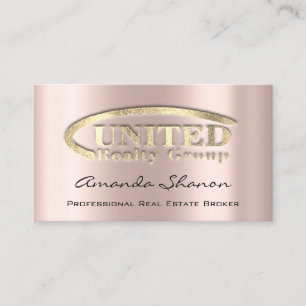 Real Anwesen Broker Agent Rose Gold Logo Visitenkarte