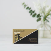 Real Anwesen Broker Beruflich Black | Gold Visitenkarte (Stehend Vorderseite)