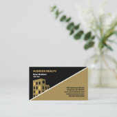  Real Anwesen Broker Beruflich Black | Gold      Visitenkarte (Stehend Vorderseite)