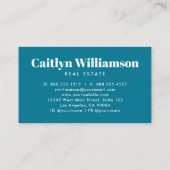 Real Anwesen Broker Beruflich Bold House Blue Visitenkarte (Rückseite)