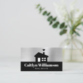 Real Anwesen Broker Beruflich Modernes Haus Schwar Visitenkarte (Stehend Vorderseite)