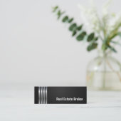 Real Anwesen Broker - Black Silver Stripes Mini Visitenkarte (Stehend Vorderseite)