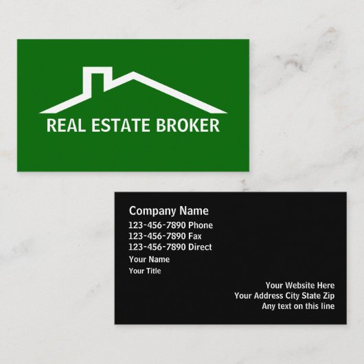 Real Anwesen Broker Business Cards Visitenkarte (Vorne/Hinten)
