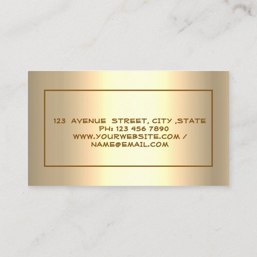 Real Anwesen Broker Glitzer House Roof Gold Visitenkarte (Rückseite)