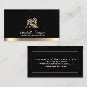 Real Anwesen Broker House Roof Gebäude Black Visitenkarte (Vorne/Hinten)