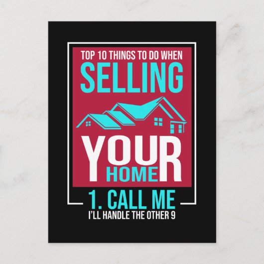 Real Anwesen Broker Immobilien Funny Anwesen Agent Postkarte (Vorderseite)