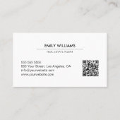 Real Anwesen Broker Logo Foto QR Weiß Visitenkarte (Rückseite)