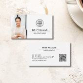 Real Anwesen Broker Logo Foto QR Weiß Visitenkarte