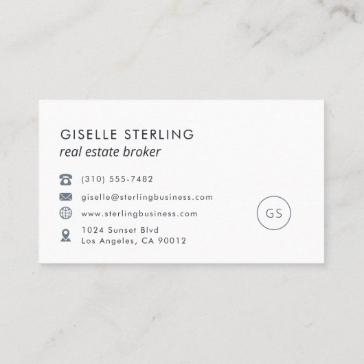 Real Anwesen Broker Luxury Navy Blue Moderne Elega Visitenkarte (Rückseite)