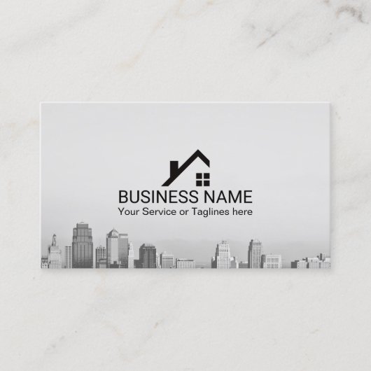 Real Anwesen Broker Modern City Skyline Visitenkarte (Vorderseite)