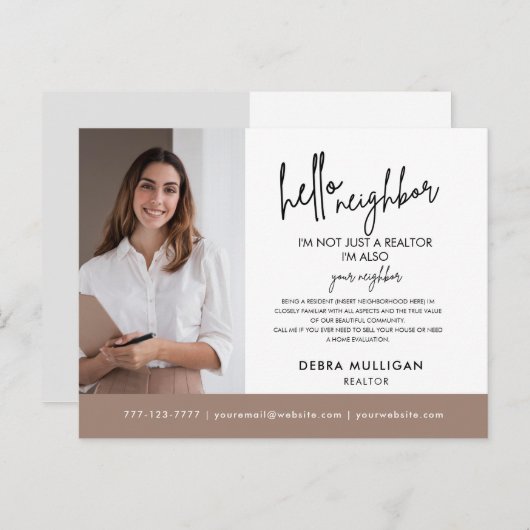 Real Anwesen Broker Moderne Postkarte (Vorne/Hinten)