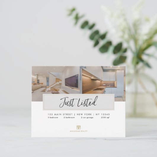 Real Anwesen Broker Moderne Postkarte - NUR AUFGEF (Stehend Vorderseite)