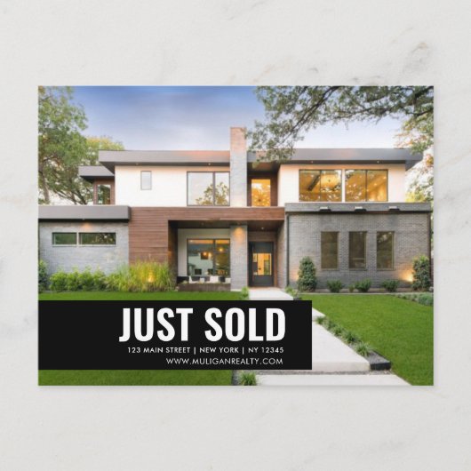 Real Anwesen Broker Moderne Postkarte - NUR VERKAU (Vorderseite)