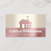 Real Anwesen Broker Pink Foil House Gold Moderne Visitenkarte (Vorderseite)