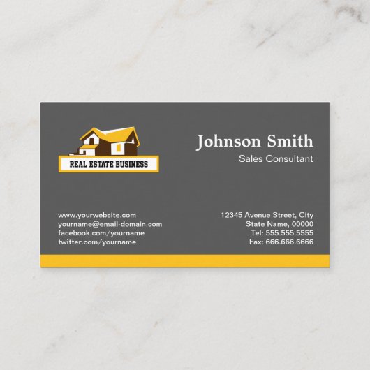 Real Anwesen Broker Real Anwesen Agent - Modern St Visitenkarte (Rückseite)