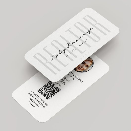 Real Anwesen Broker Realtor Foto Modern White Visitenkarte