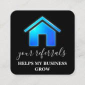 Real Anwesen Business Blue Gradient House Empfehlungskarte (Vorderseite)