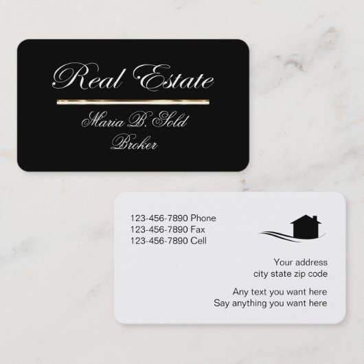 Real Anwesen Business Card Elegante Visitenkarte (Vorne/Hinten)
