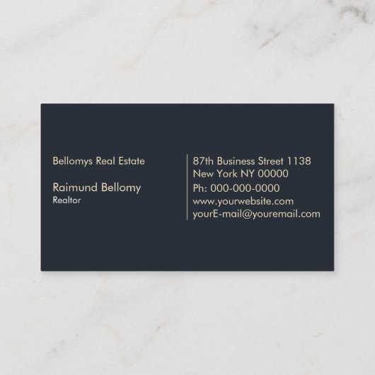 Real Anwesen Business Card Visitenkarte (Rückseite)