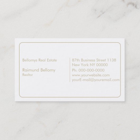 Real Anwesen Business Card Visitenkarte (Rückseite)