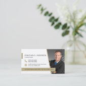 Real Anwesen Business Card White Gold 19023 Visitenkarte (Stehend Vorderseite)