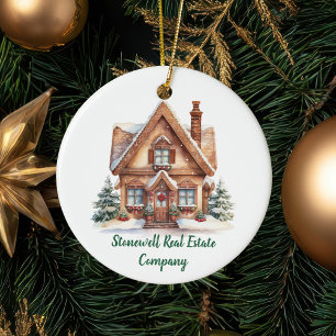 Real Anwesen Business Personalisiert Weihnachten Keramik Ornament