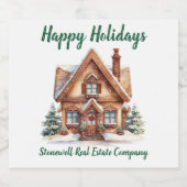 Real Anwesen Business Weihnachten Personalisiert Schaumweinetikett (Einzelnes Label)