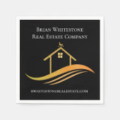 Real Anwesen Chic Black Gold Custom Open House Serviette (Vorderseite)