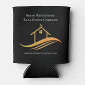 Real Anwesen Chic Black Gold House Custom Realtor Dosenkühler (Vorderseite)