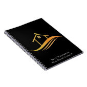 Real Anwesen Chic Black Gold House Custom Realtor Notizblock (Rechte Seite)