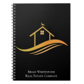 Real Anwesen Chic Black Gold House Custom Realtor Notizblock (Vorderseite)