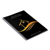 Real Anwesen Chic Black Gold Personalisiert Realto Notizblock (Rechte Seite)
