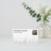 Real Anwesen City Skyline | Agent Visitenkarte (Stehend Vorderseite)