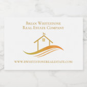 Real Anwesen Company Chic Custom Gold House Mini Schaumweinetikett (Einzelnes Label)