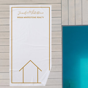 Real Anwesen Company Custom Chic Gold Realtor Strandtuch