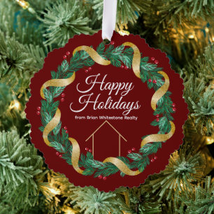 Real Anwesen Company Custom Happy Holidays Realtor Ornament Karte