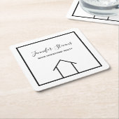 Real Anwesen Company Custom Open House Marketing Rechteckiger Pappuntersetzer (angewinkelt)