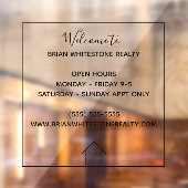 Real Anwesen Company Custom Realty Office Stunden Fensteraufkleber (Blatt 2)