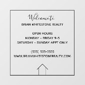 Real Anwesen Company Custom Realty Office Stunden Fensteraufkleber (Blatt)