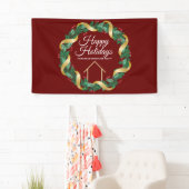 Real Anwesen Company Elegante Custom Red Christmas Banner (Insitu)