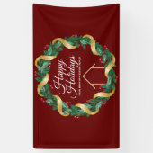 Real Anwesen Company Elegante Custom Red Christmas Banner (Vertikal)