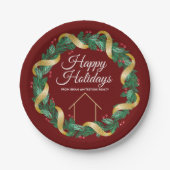 Real Anwesen Company Elegante Custom Weihnachten P Pappteller (Vorderseite)