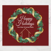 Real Anwesen Company Elegante Custom Weihnachten P Schaumweinetikett (Einzelnes Label)