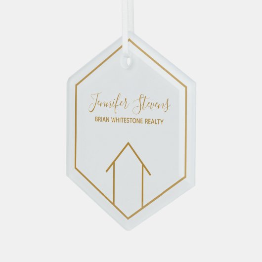 Real Anwesen Company Elegante Personalisiert Realt Ornament Aus Glas (Vorderseite Links)