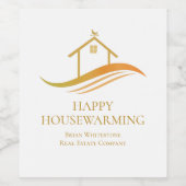 Real Anwesen Company Gold Happy Housewarming Weinetikett (Einzelnes Label)