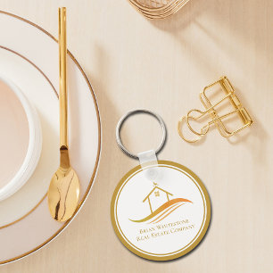 Real Anwesen Company Gold House Custom Realtor Schlüsselanhänger
